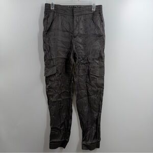 Anthropologie Shimmer Cargo Jogger Pants Womens Small Green Metallic Utility